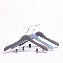 luxury custom wooden men's suit hanger with clips